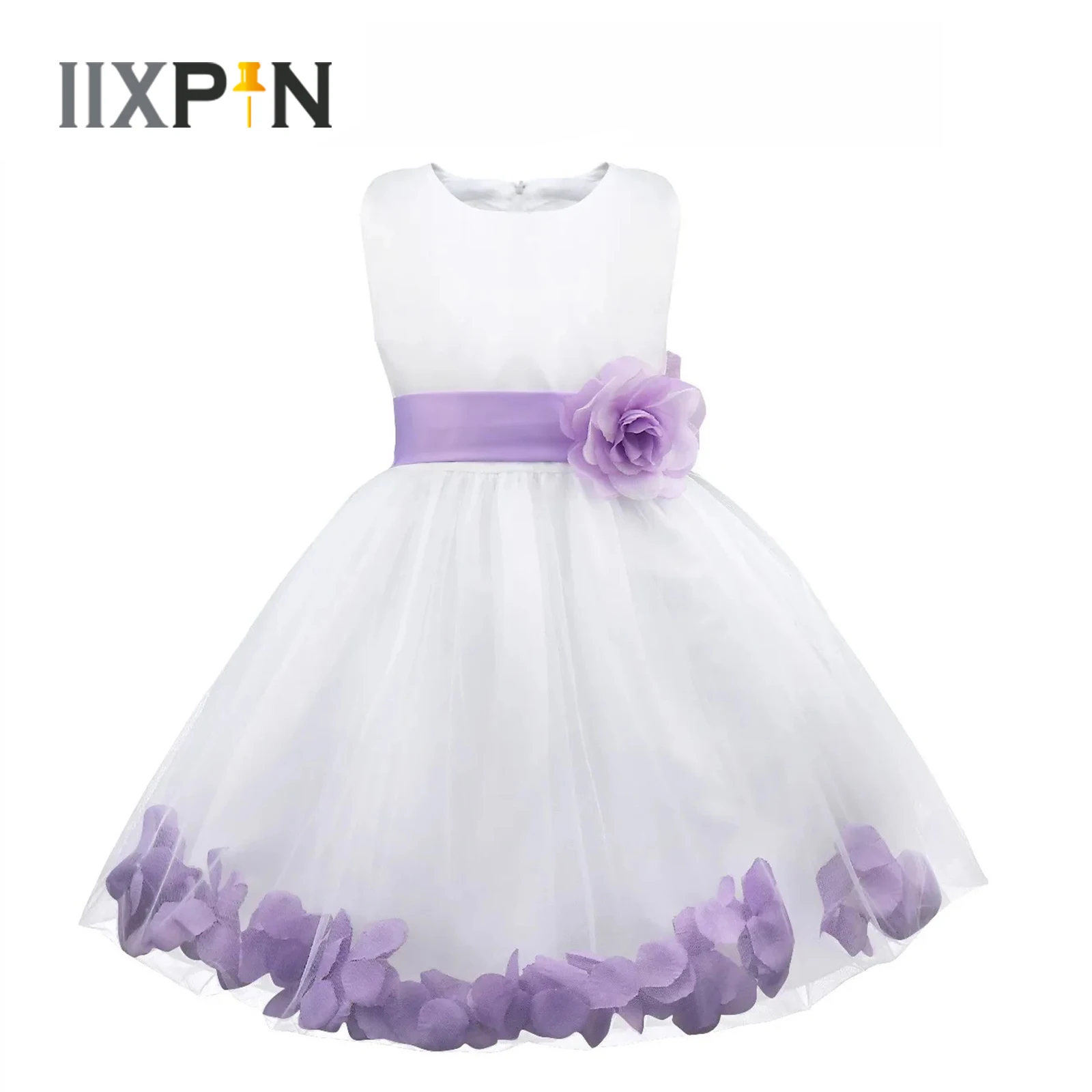 

Wedding Birthday Dresses Kids Infant Girls Flower Petals Tulle Gown Formal Christening Pageant Dress Christmas Carnival Costume