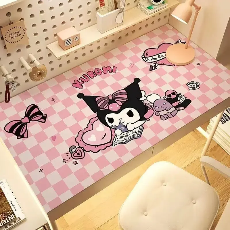 Sanrio Kawaii Kuromi Desk Mat My Melody Hello Kitty Anime Cartoon Cute Student Waterproof Washable Computer Table Mat Tablecloth