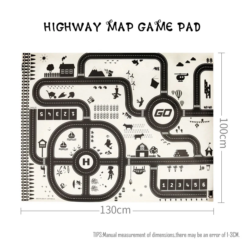 Kids Playmat Kids Rug Boy Girl Educational Toys for Children Map​ City Traffic Car Park Play Mat Waterproof Parking Lot