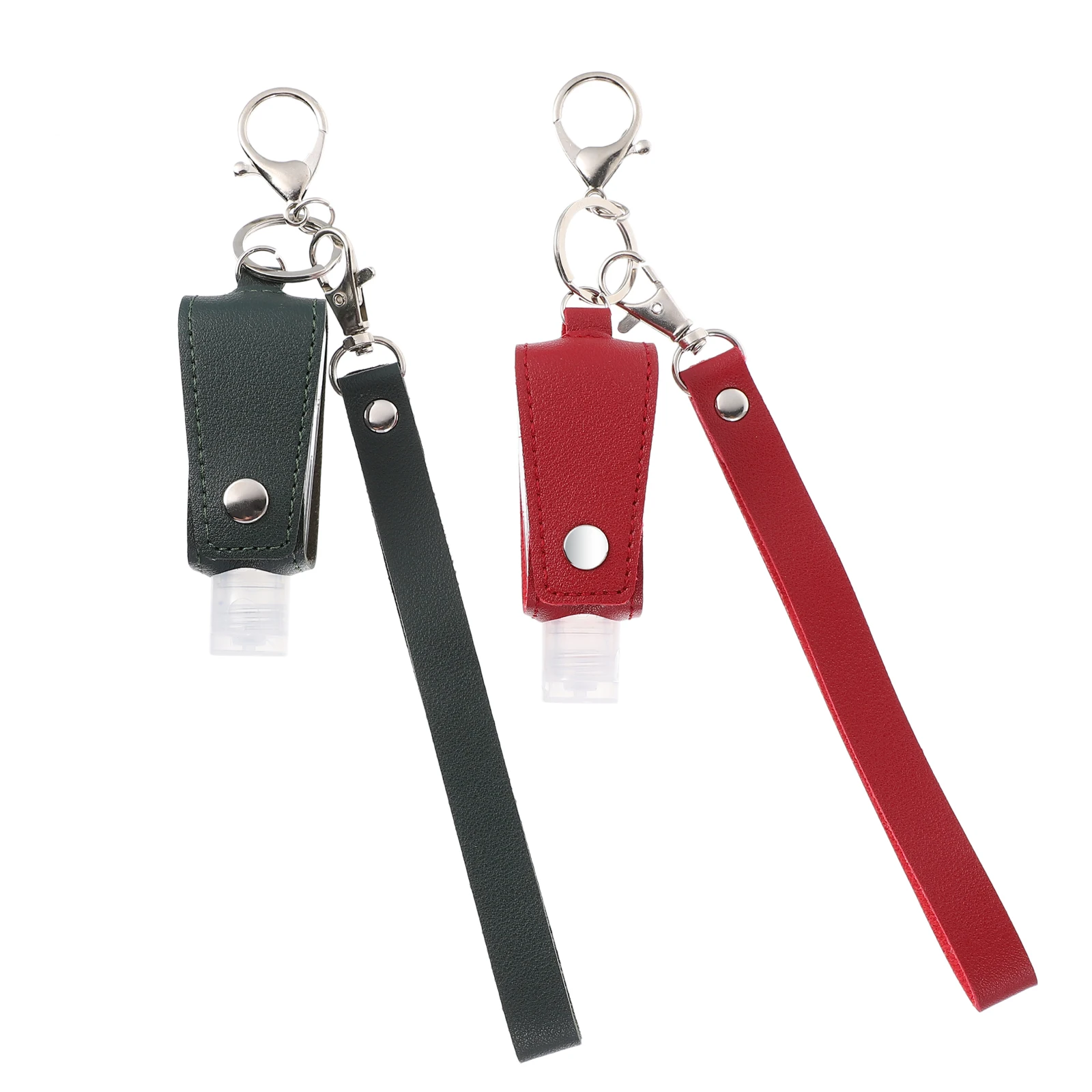 

2pcs Portable Hand Keychain Travel Bottles Refillable Reusable Plastic Subpackaging Durable LeakProof