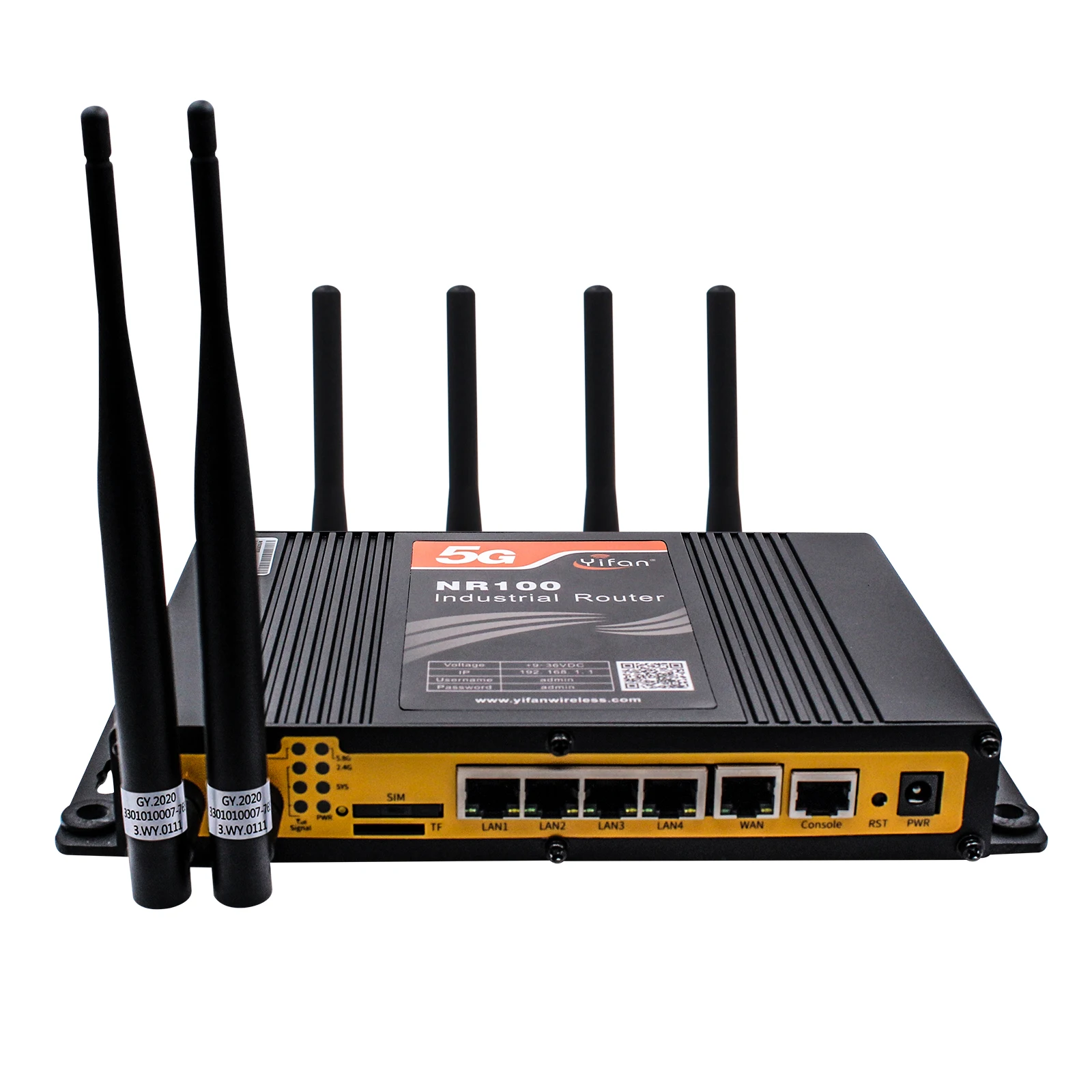 Yeacomm NR100 Wireless Industrial 5g WIFI6 Router LoT 3G/4G/5G Lte Cellular Network Cat19 With Dual-SIM Card RJ45 Ethernet Port