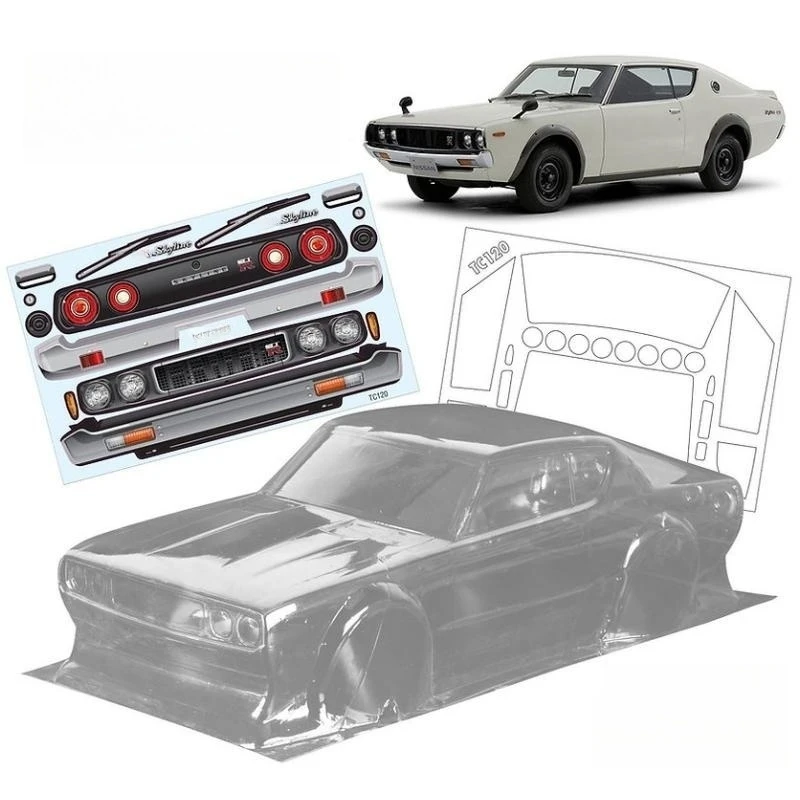 

TeamC Bodies 1/10 Skyline 2000 GT-R On Road Car Body 190mm Clear Lexan Car Shell for Rc Drift Model Tamiya TT01 TT02 Kyosho Faze