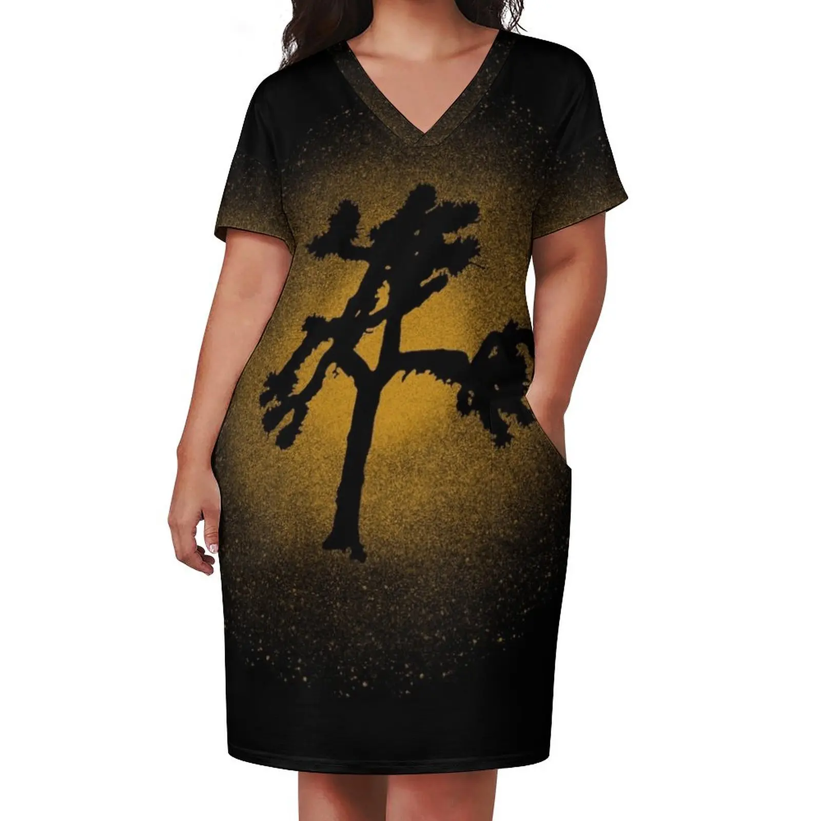 Joshua Tree Gold 30th Loose Pocket Dress summer outfits for women 2024 Cocktail of dresses