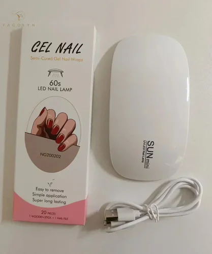 2 unids/set de pegatinas de tira de uñas de Gel semicurado con lámpara UV de 6W, adhesivo asado, envolturas de Gel de uñas de larga duración, punta de decoración de uñas