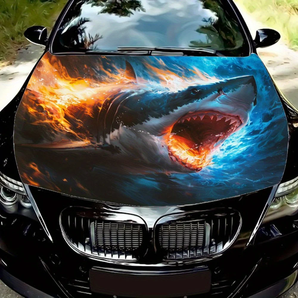 

Burning Ocean Master: виниловые обертки для автомобиля Flame Shark, виниловая графика на капот автомобиля, узоры виниловых наклеек