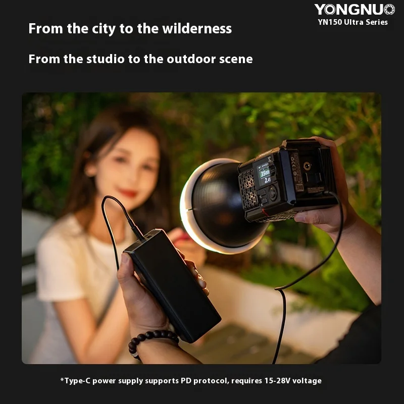 Yongnuo YN150Ultra COB Pocket Light 150W Outdoor Video Light Bowens Mount 5600K Continuous Lighting Fill Lamp for Filmmakers