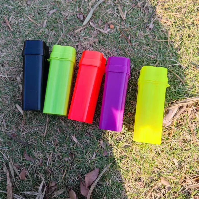 1pcs Random color integrated storage tank, tobacco lighter storage tank, portable moisture-proof and anti extrusion storage tank