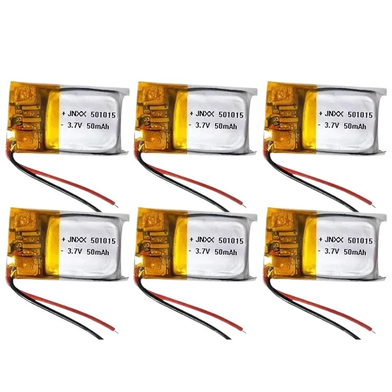 1-20PCS 3.7V 50mAh 501015 Lithium Polymer Battery Rechargeable LiPo for DIY Bluetooth Headphone MP3 Recorder Mouse Remote