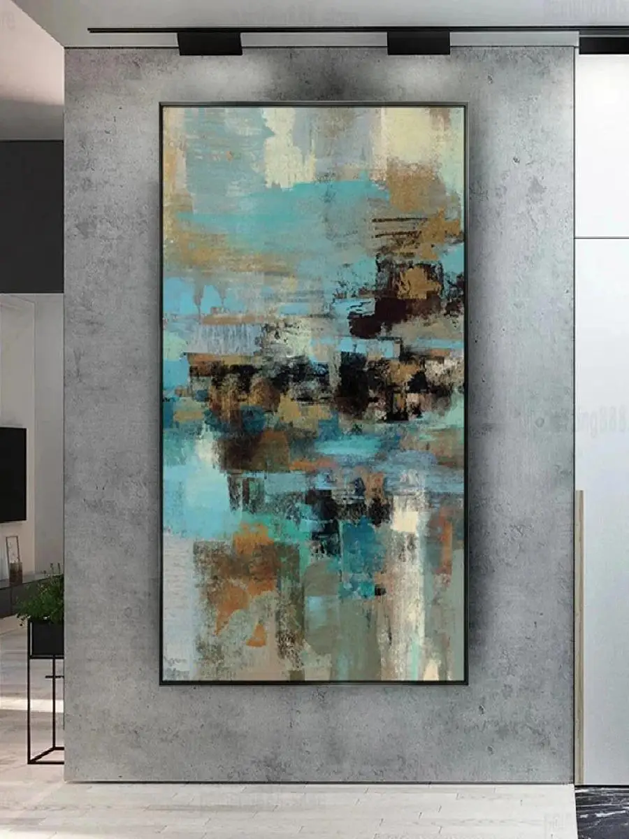HandPainted Abstract Grey Oil Painting for Living Room  Modern Wall Art Texture Canvas  Vintage Home Decor Mural Artwork