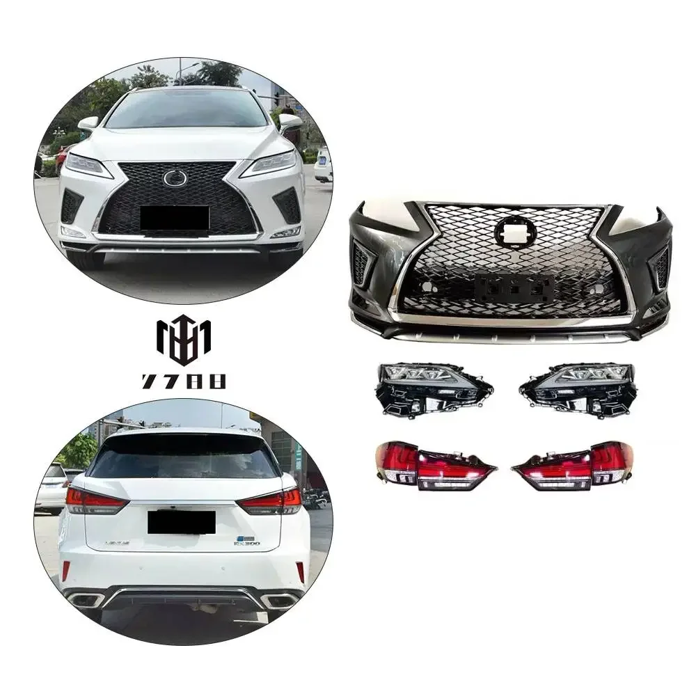 

High quality kit for Lexus 2016-2019 RX 350 450h upgrade 2020 F-sport front bumper body with LED headlights and tail lights