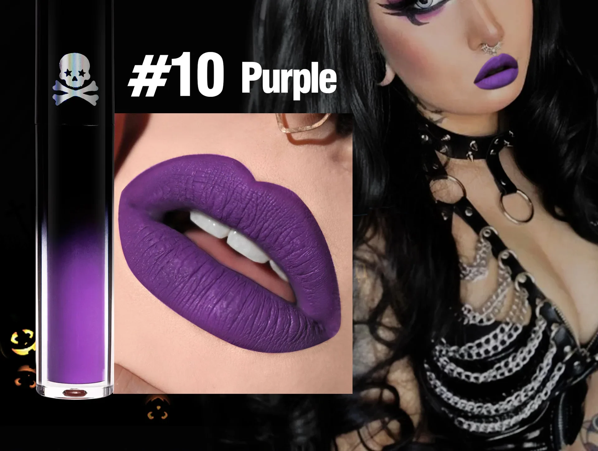 Handaiyan Halloween Lipgloss Matte Lipgloss Vloeibare Lippenstift Verkrijgbaar In 12 Kleuren Zwart Paars Groen Rood Blauw Oranje