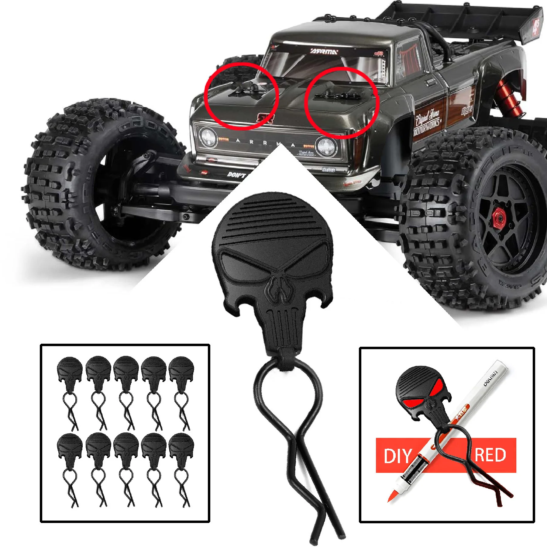 RC Car Parts 1/16 1/10 1/8 Cars Shell Body Clips Pins Housing Latch R Buckles Fixed for Crawler Bigfoot Buggy Drift Model Car