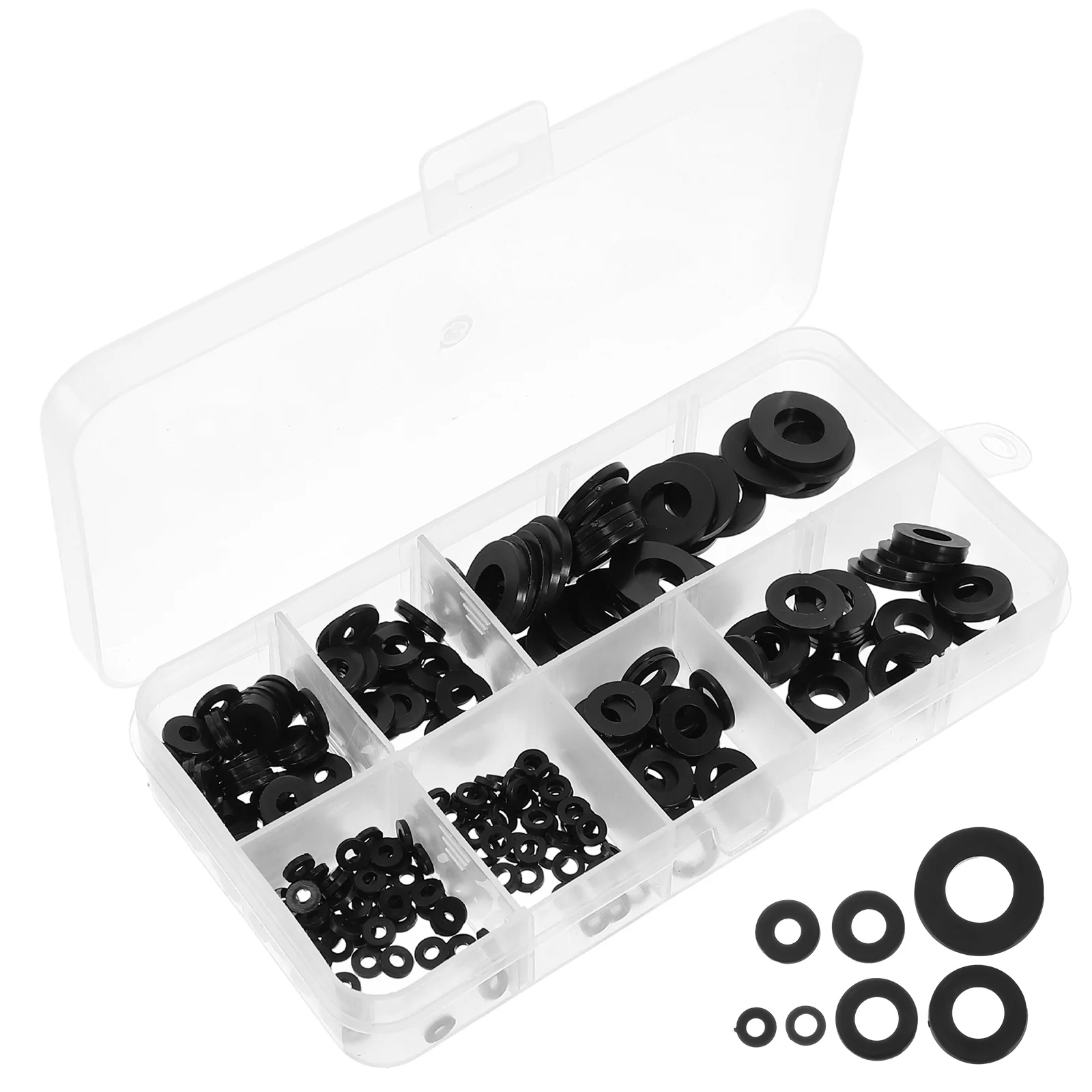 

250pcs M2-M8 Black Nylon Flat Washer High Temperature Insulation Gasket Ring For Furniture Automotive Electrical Corrosion