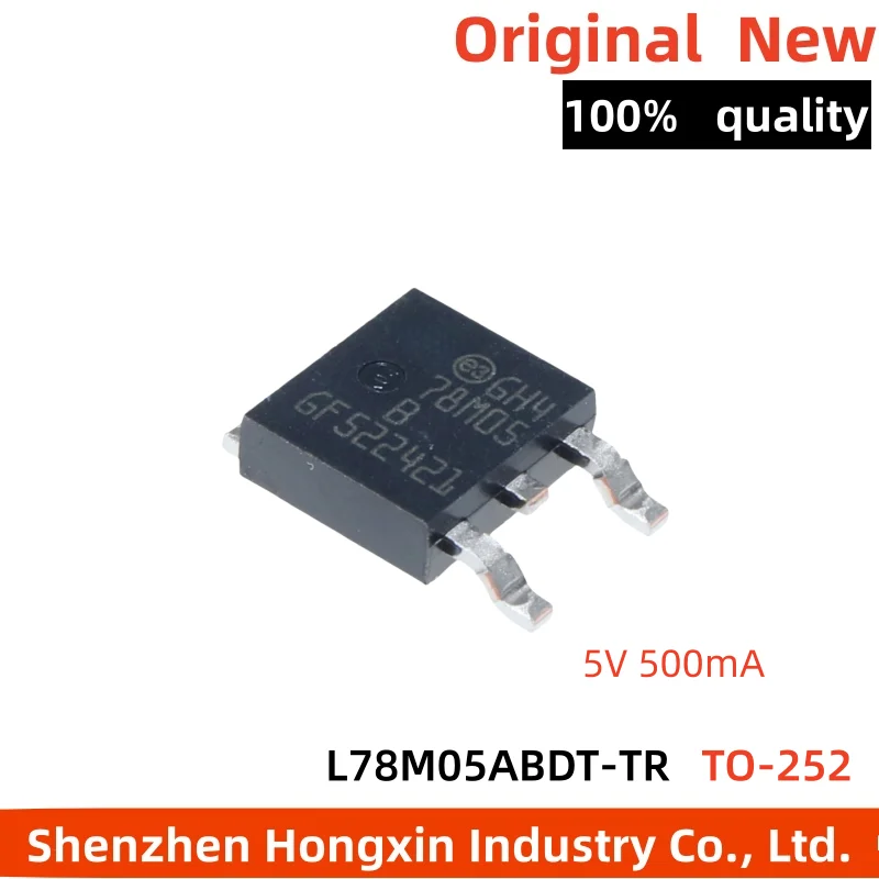 10 pieces of L78M05ABDT-TR TO-252 5V 500mA fixed linear regulator chips