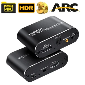 HDMI para extractor de áudio óptico, 4K, Toslink, SPDIF, 3.5mm AUX Jack, adaptador de áudio estéreo, ARC Return Channel Converter 10 principais vendas conversor dante de áudio - №6