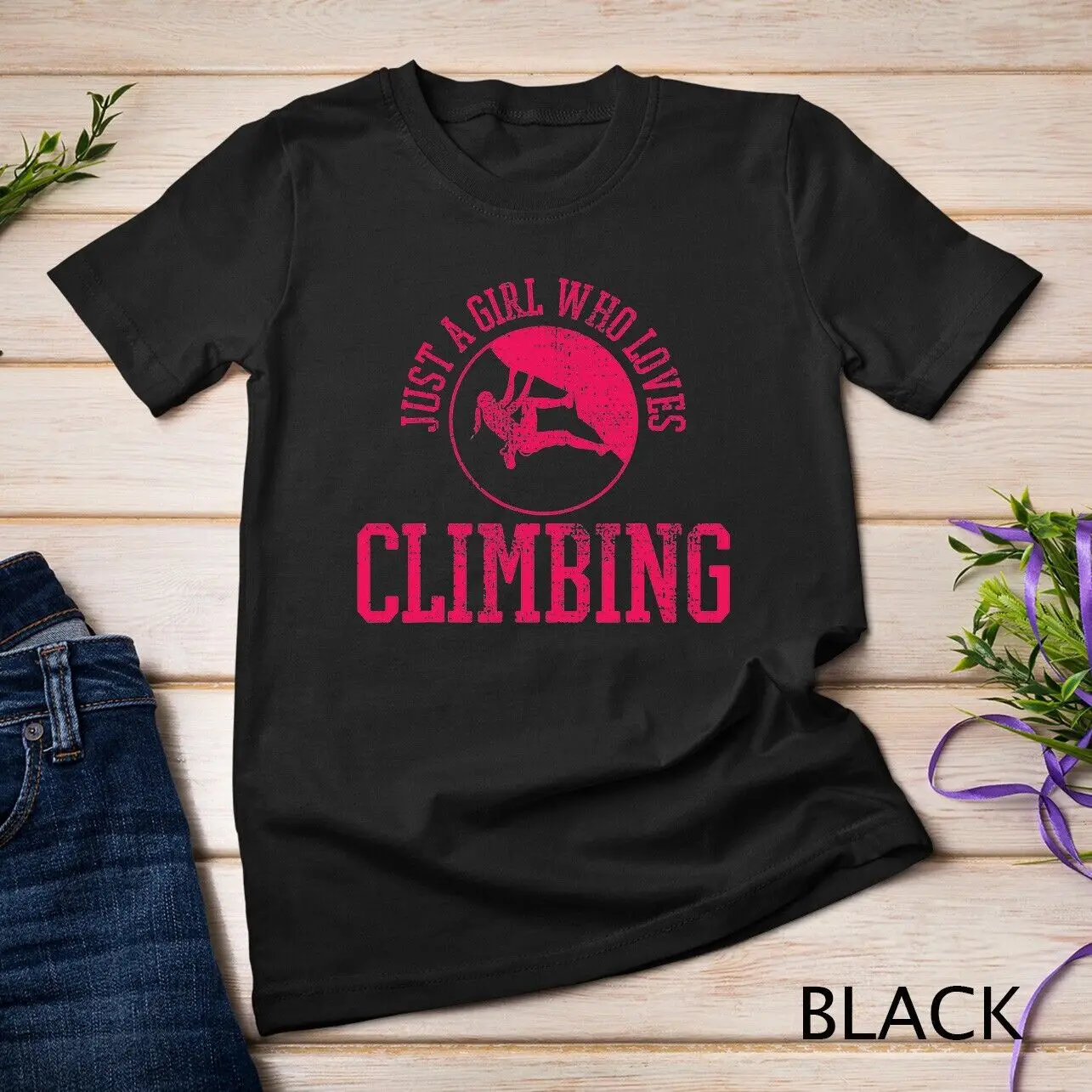 Girl Rock Climbing Shirt Bouldering Tee Climber T-Shirt Unisex T-shirt