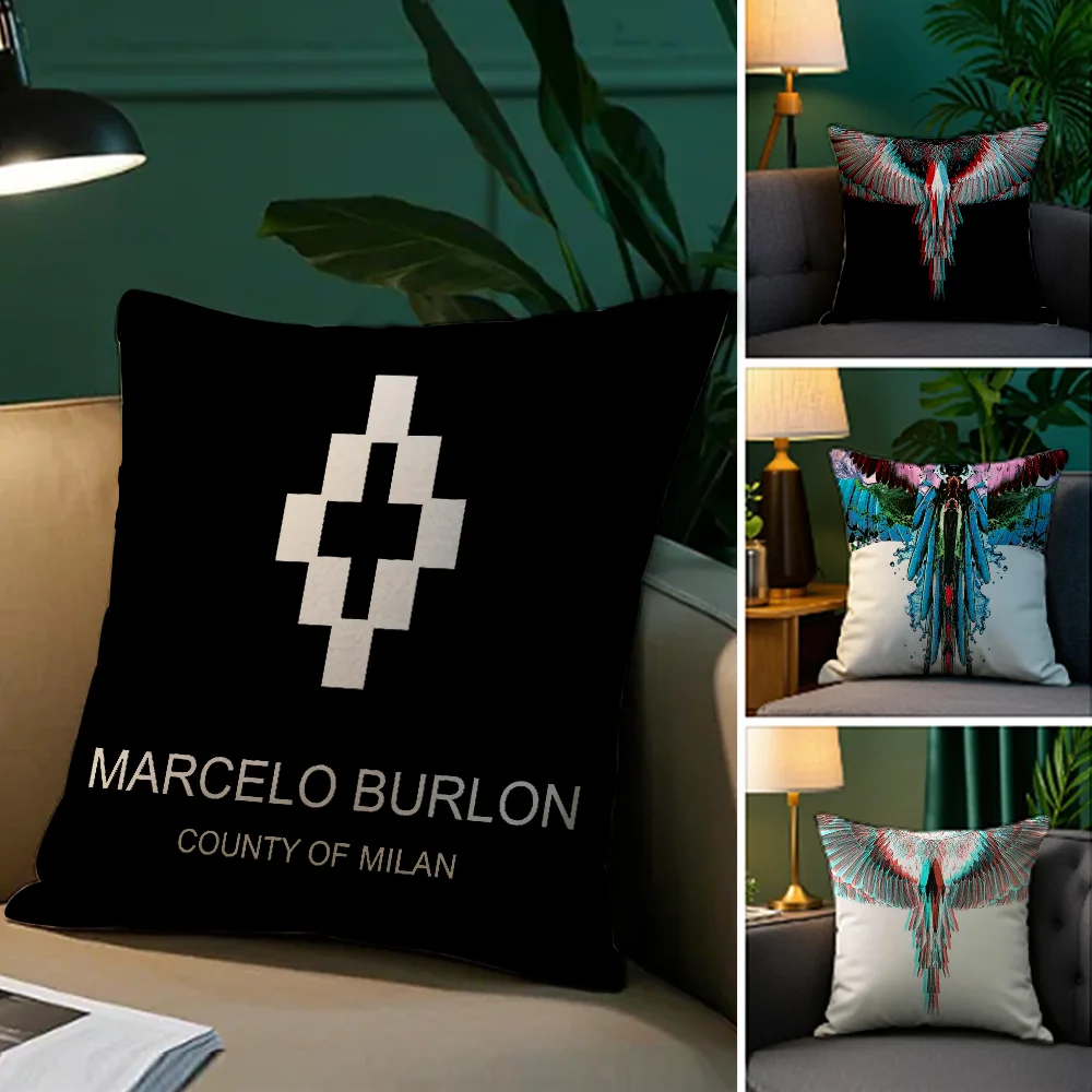 Модная наволочка с принтом, плюшевая ткань, мягкая двухсторонняя наволочка для диванной подушки с принтом B_BURLON Cool M_MARCELO, наволочки