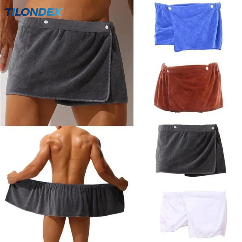 TILONDEX Men's Towel Absorbent Towel Sexy Beach Skirt Anti-light Men's Bath Skirt Can Wear Towel Swimming Trunks