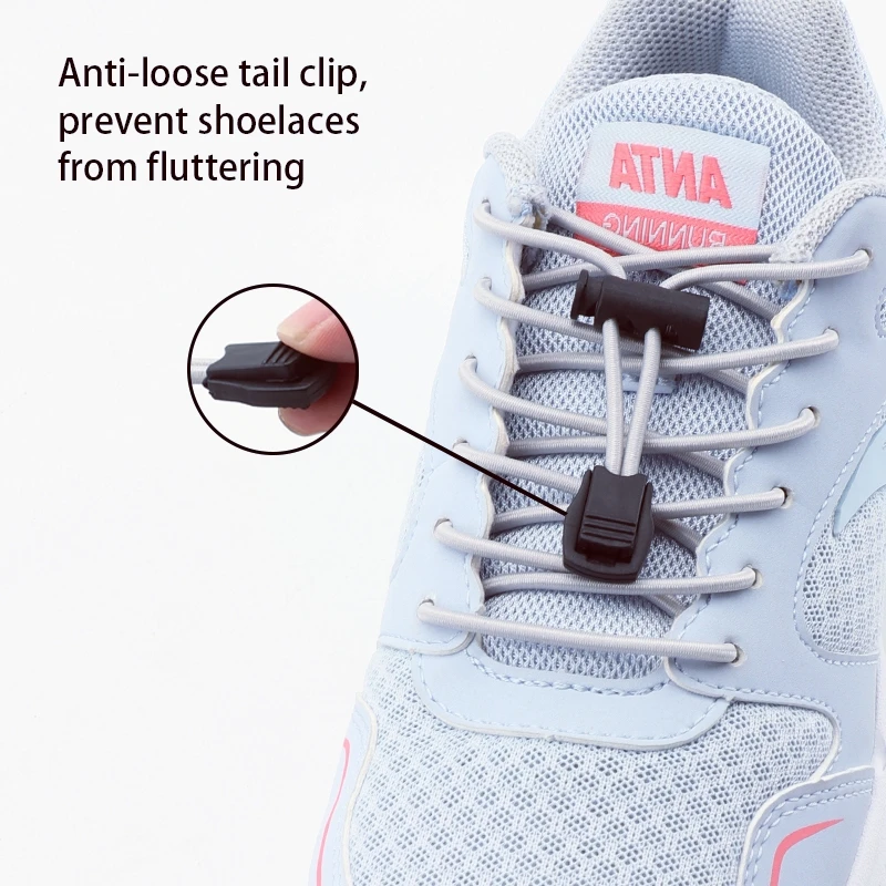 Elastic Laces Sneakers Tennis Lock Shoelaces Without ties Adult Kids unisex Round Shoelace Rubber Bands Shoe Accesories 1Pair