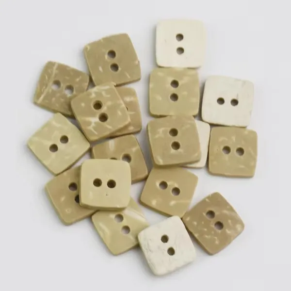 50pcs/lot Size10mm Natural Coconut Buttons Square Coconut 2-holes Wooden Buttons Clothing Accssories Sewing (ss-139)