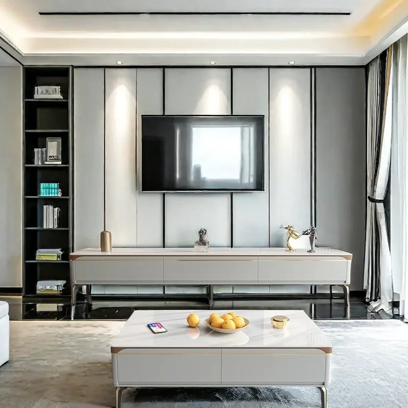 

Полностью современный шкаф для хранения телевизора, мебель для дома и дома, белая подставка для гостиной, мобильный дисплей, медиа-консоль, роскошная подставка