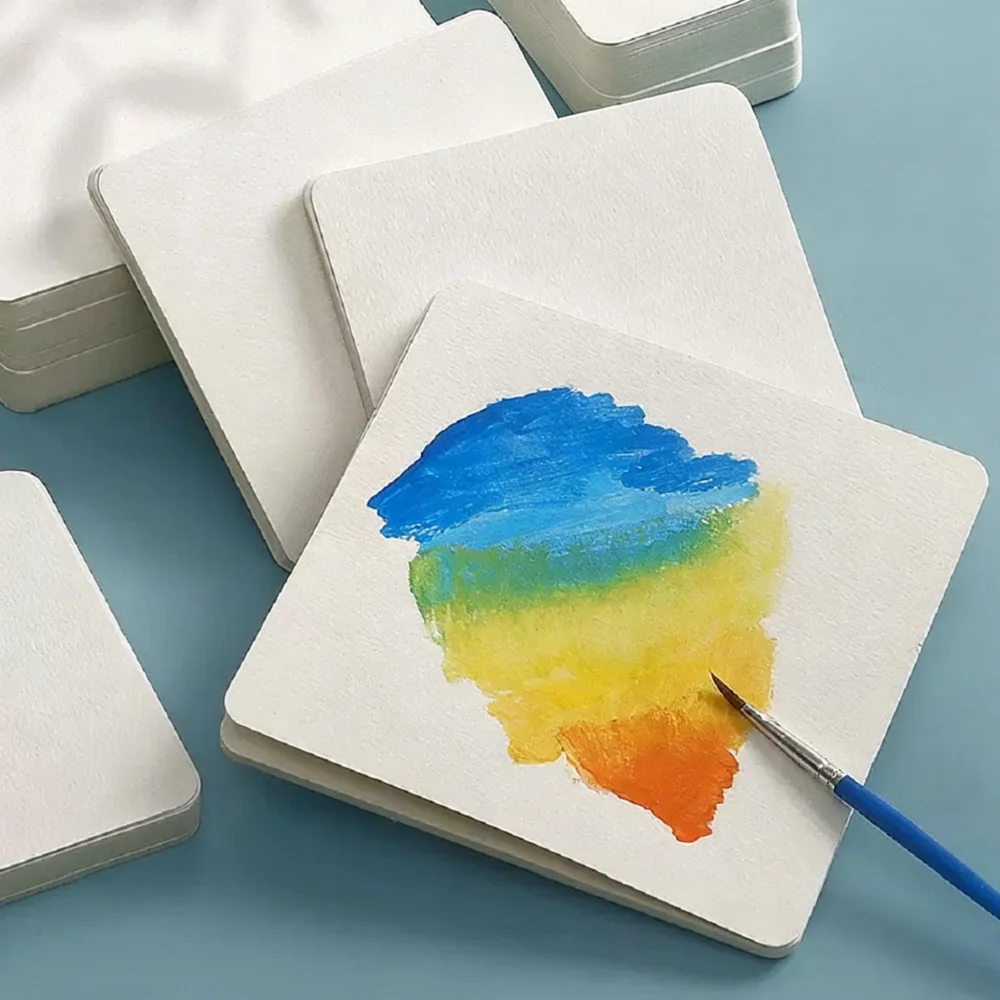 25PCS 300g Blank Watercolor Paper Cards Portable Square for School Student Watercolor Painting, Drawing, Sketching Art Supplies