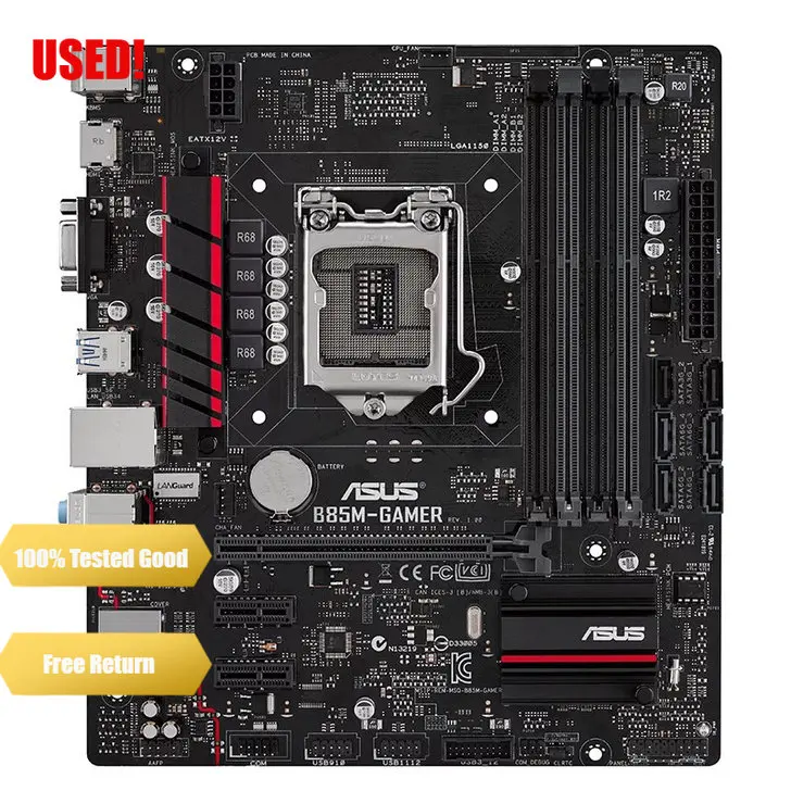 Used Asus B85M GAMER Desktop Motherboard B85 Socket LGA 1150 i7 i5 i3 DDR3 32G SATA3 USB3.0 Micro-ATX