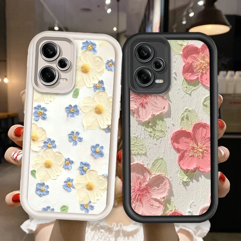 

Beautiful Flower Art For Xiaomi Redmi Note 12 11 11S 10 9 8 7 Pro K50 K40 Ultra 4G 5G Eye Ladder Cover Capa Fundas Phone Case
