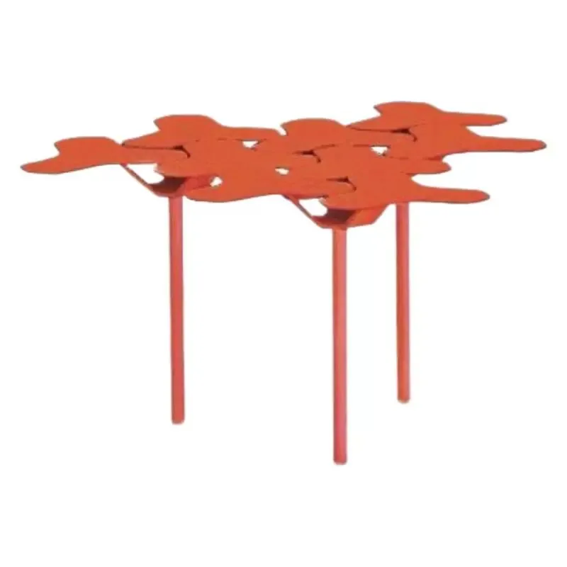 

Metal coffee table Solid wood furniture Leather Japanese tea table