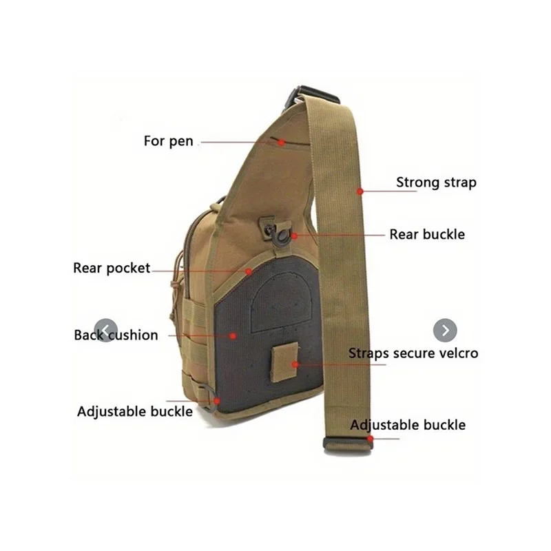 Torba na klatkę piersiową taktyczna torba na ramię torby crossbody outdoor wojskowy sport podróżna torba na ramię dla mężczyzn kobiety piesze wycieczki sprzęt kempingowy