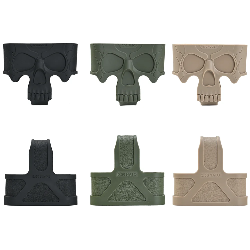 Tactical 5.56 Fast Magazine Rubber Holster Mag Pull Assist Cage Loops NATO Skull M4 M16 AR15 Paintball Airsoft Gun Accessories