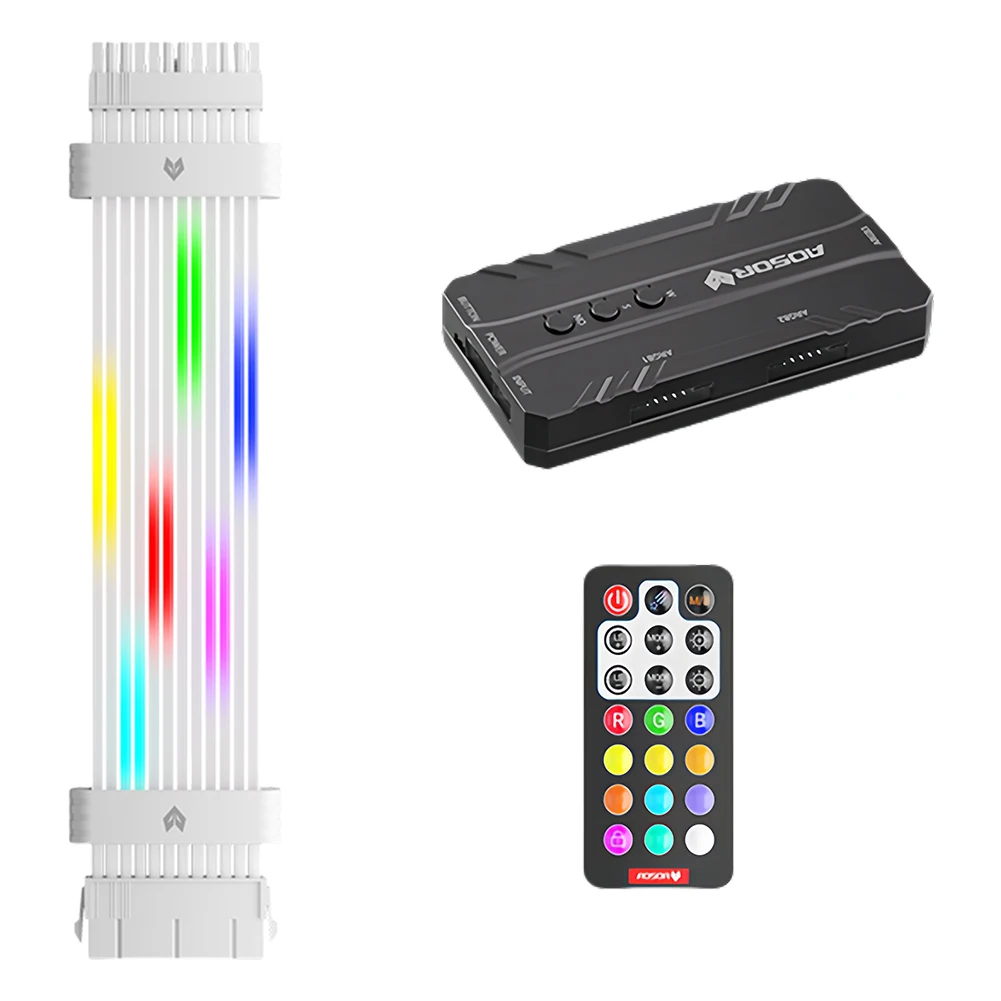 ARGB 마더보드 전원 공급 케이블, RGB 전원 익스텐션 케이블, 8 핀 ARGB 익스텐션 케이블, 24 핀, 5V