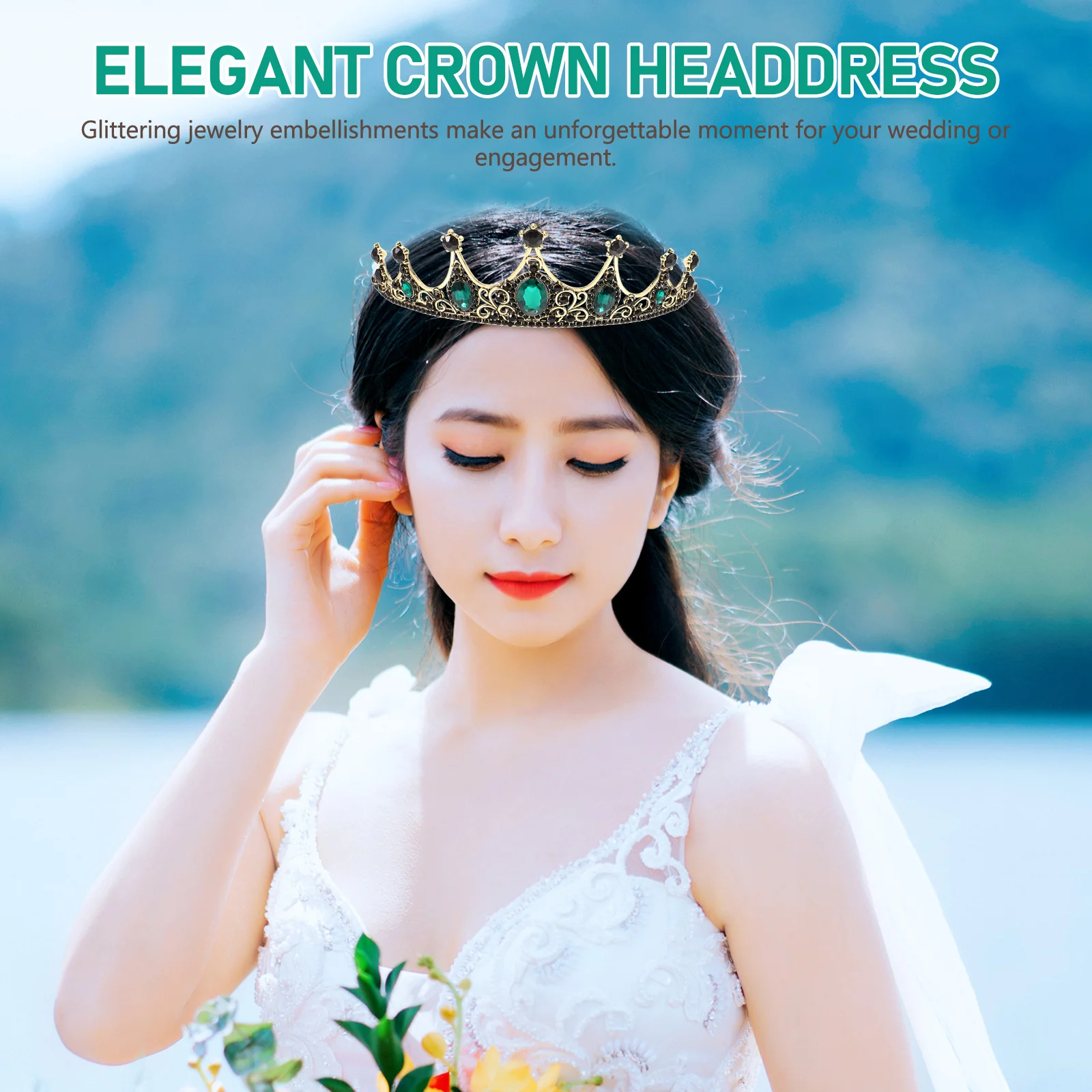 

Baroque Crown Bridal Hair Accessories Durable Fadeless Women Girls Brides Wedding Banquet Party Tiara Headdress Alloy Prom