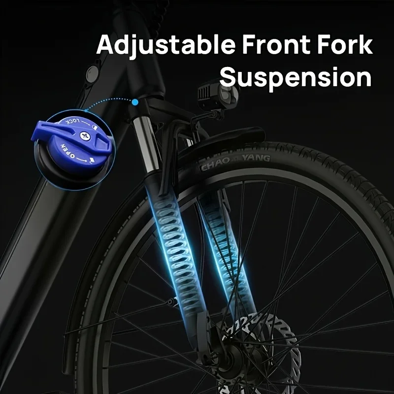 URLIFE E26 Commuter Electric Bicycle 26" Tires Peak 350W Front Dual Shock Absorber 48V 10.4Ah Lithium Battery 40‑60 Miles Long Range for City & Outdoor Ebike image 9