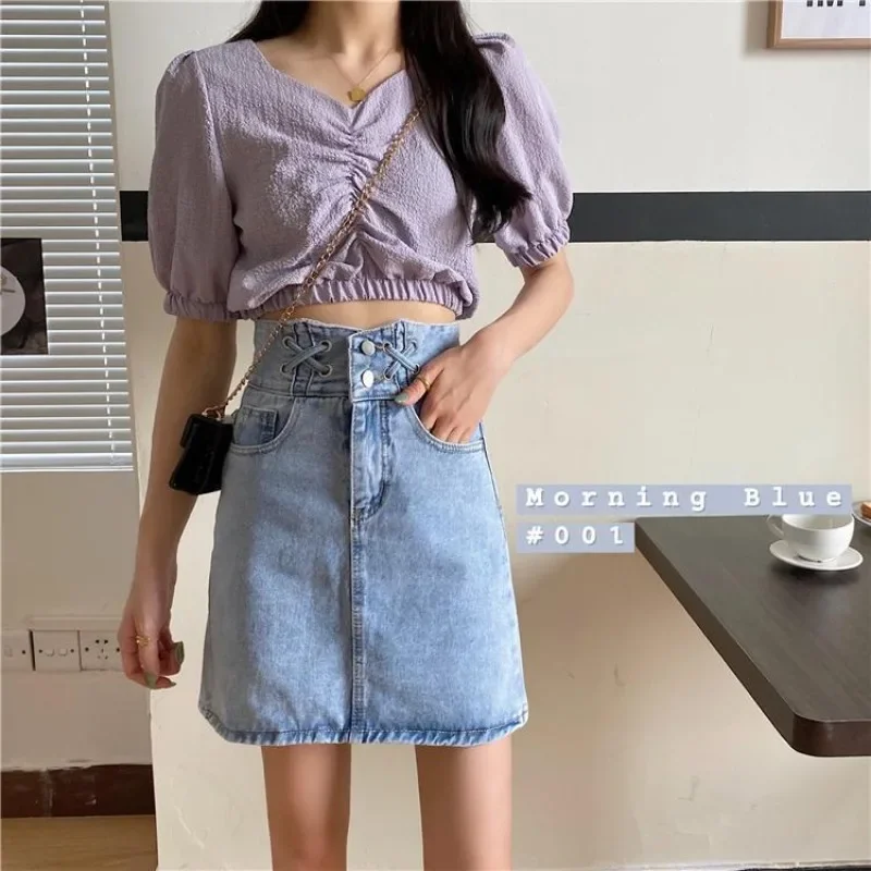 

Woman Denim Skirt Wrap with Pocket Tight Jeans Skirts for Women 2025 Trend New in Stylish Chic and Elegant Y2k Vintage Modest V