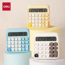 Deli Desktop Calculator 12 Digits LCD Display Kawaii DopamineStationery Supplies, Accounting Office Home Use Battery Powered