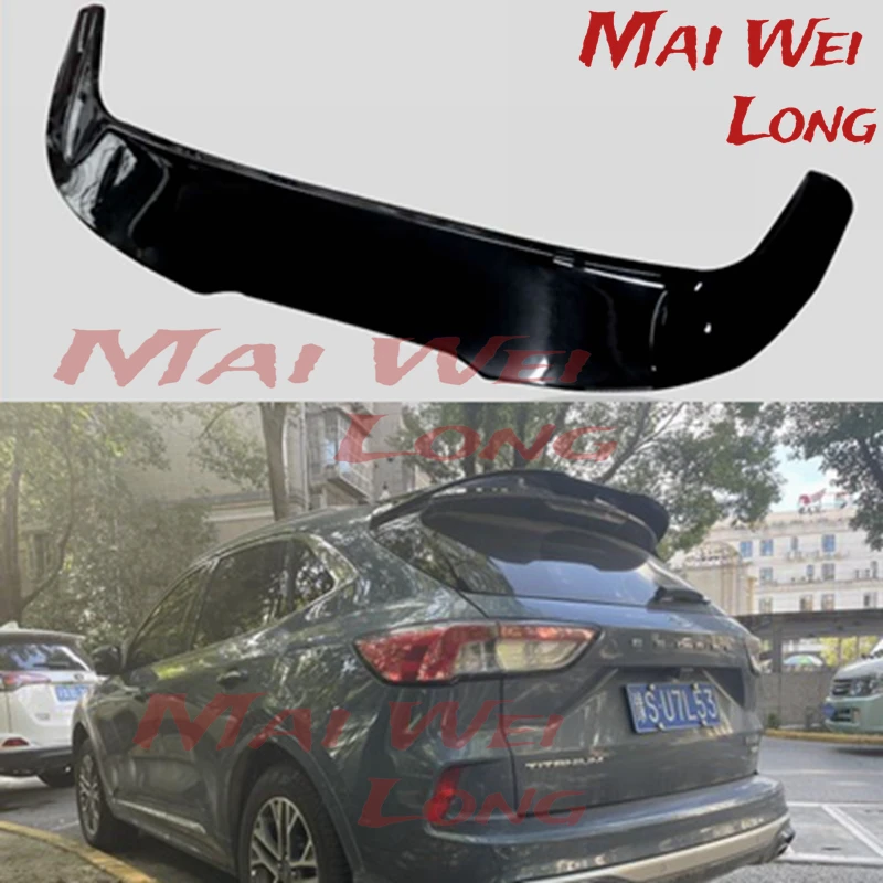 

For Ford Escape Kuga Black Spoiler 2020 2021 Car Exterior ABS Plastic Rear Trunk Wing Spoiler Decoration