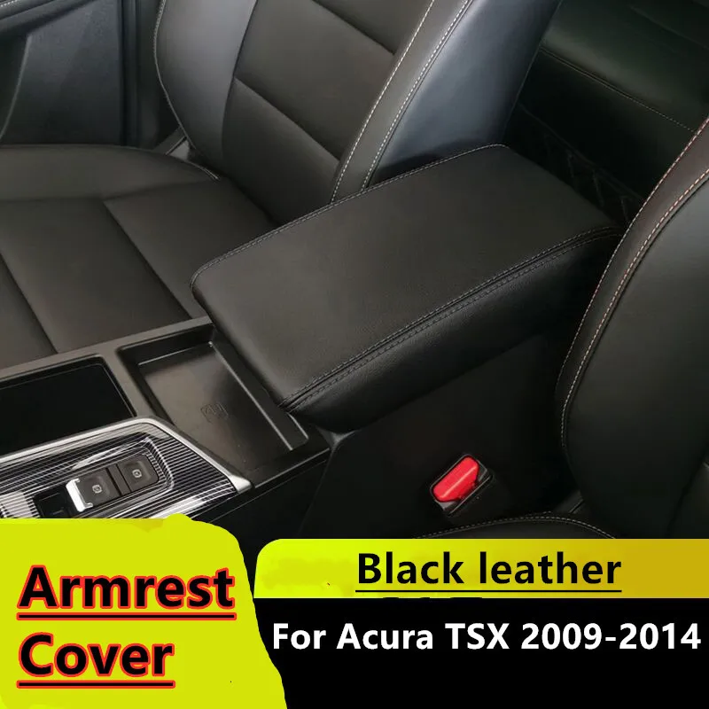 

Front Center Console Lid Leather Armrest Cover Black For Acura TSX 2009-2014