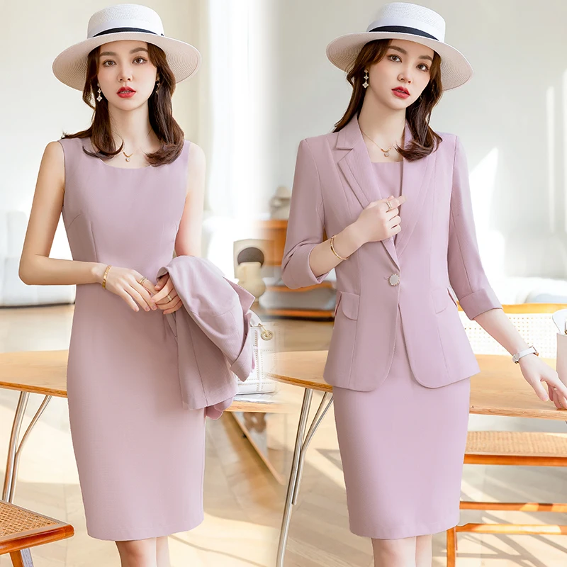 Imagem -03 - Coreano Primavera Verão Vestido Ternos Mulheres Moda Two Preço Conjunto Outfits Blazer Top Escritório Senhoras Formal ol Trabalho Desgaste Profissional