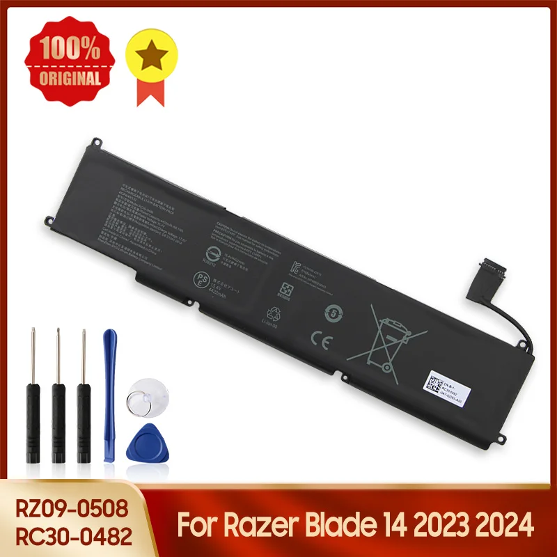 

Сменный аккумулятор RC30-0482 RZ09-0508 для Razer Blade 14 серии 2023-2024, высококачественные батареи 4422 мАч с инструментом для замены