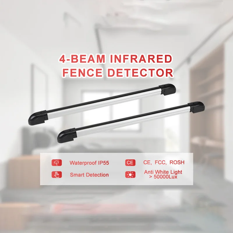 

4-лучевой противоугонный детектор по периметру, водонепроницаемый инфракрасный датчик предотвращения вторжения, 100 м, индукционная сигнализация для человеческого тела