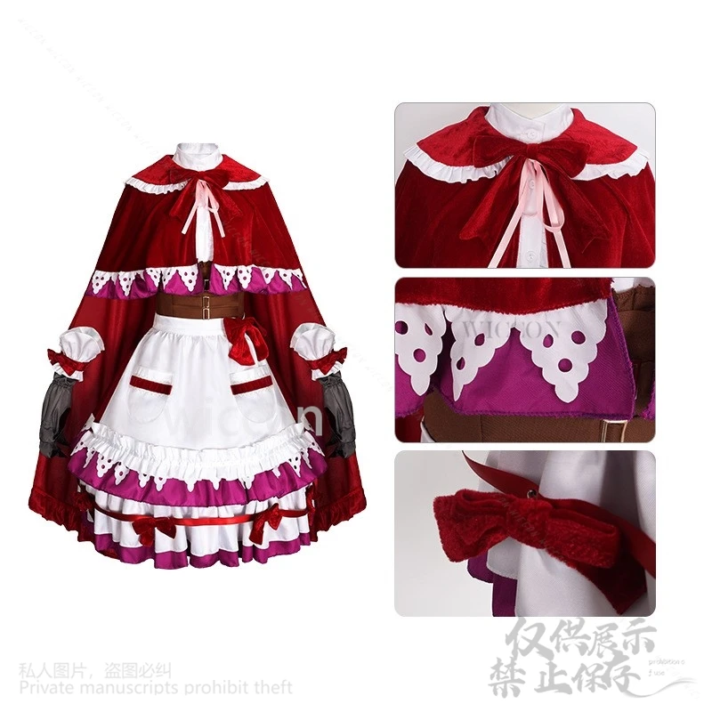 أزياء أنيمي بريبارا التأثيرية ماناكا لالا ذات الرداء الأحمر تنورة مخملية متدرجة حلوة كاواي لوليتا جيراي كي مخصصة