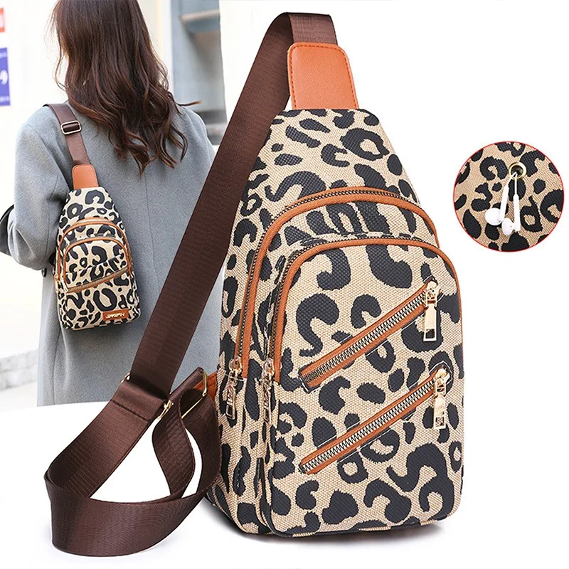 Fashion New Leopard Print Women\'s Backpack/Fanny Pack For Teenage Girl Travel Shoulder Messenger Bags Leopard Book Bag Purses