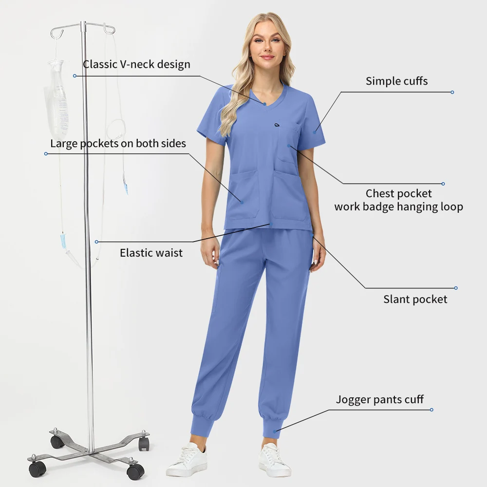 ชุดยูนิฟอร์มทางการแพทย์ Niaahinn สำหรับสัตว์เลี้ยง ชุดแพทย์สำหรับโรงพยาบาลสัตว์ อุปกรณ์เสริมสำหรับพยาบาล ชุดทำงานสำหรับคลินิกทันตกรรมหญิง ชุดยูนิฟอร์มสำหรับร้านเสริมสวยและสปา