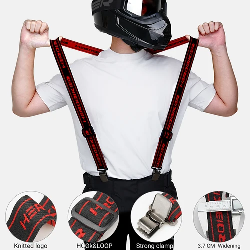 Imagen 2 del producto Nuevos monos resistentes con correas ajustables en Y, pantalones de carreras de motos con alta elasticidad y correas ajustables, cuerda