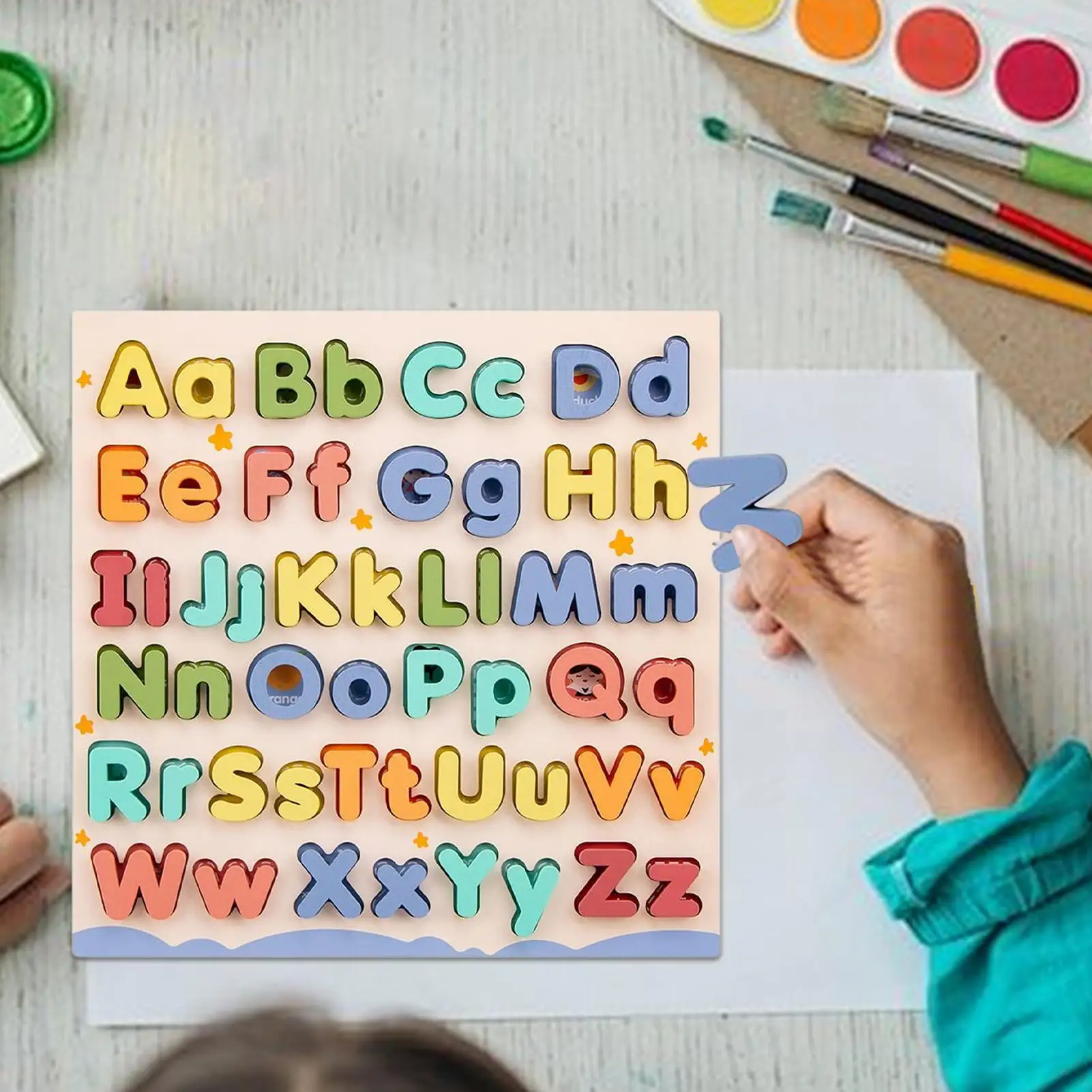 Puzzle en bois avec chiffres et Alphabet colorés, jeu de correspondance Intelligent pour enfants d'âge préscolaire, jouets éducatifs précoces, nouvelle collection