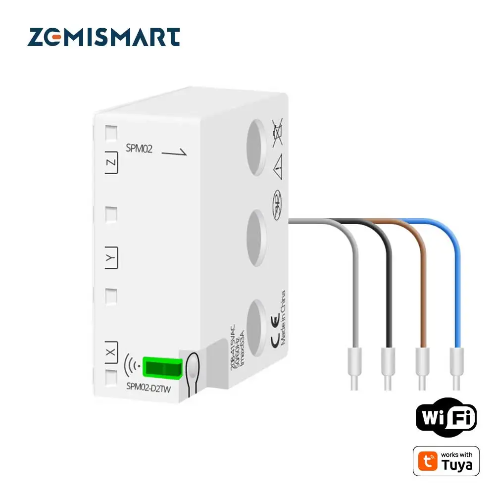 

3-фазный 4-проводной интеллектуальный Wi-Fi датчик монитора мощности 63А, измеритель прямого и обратного солнечной энергии, работа с приложением Tuya Smart Life