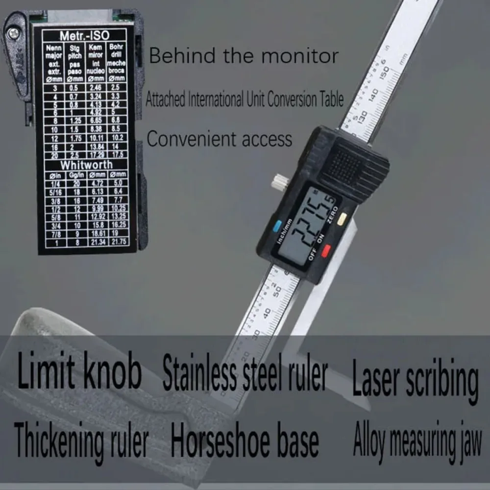 0-150mm Digital Height Gauge Electronic Digital Height Gauge Vernier Caliper Ruler  Wood Table Marking Ruler