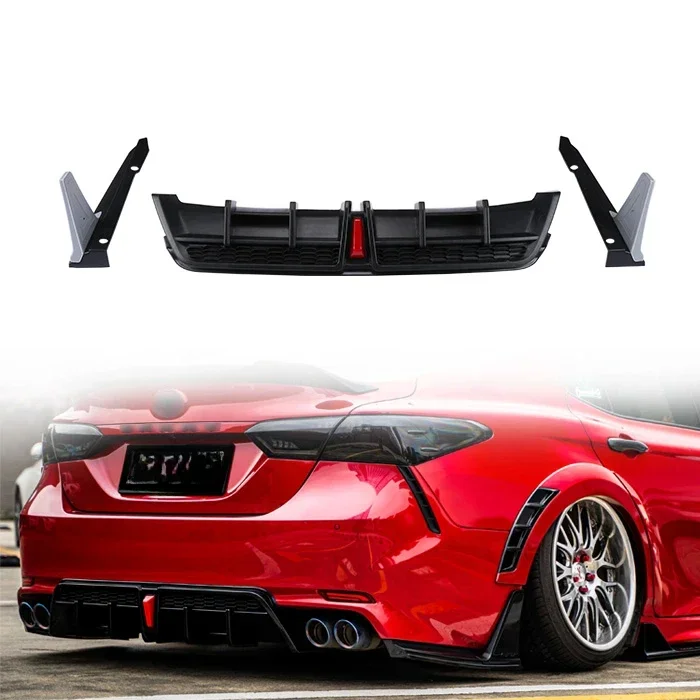 

Yofer upgrade glossy black car accessories body kit rear bumpers lip aprons diffuser bumpers For Toyota camry