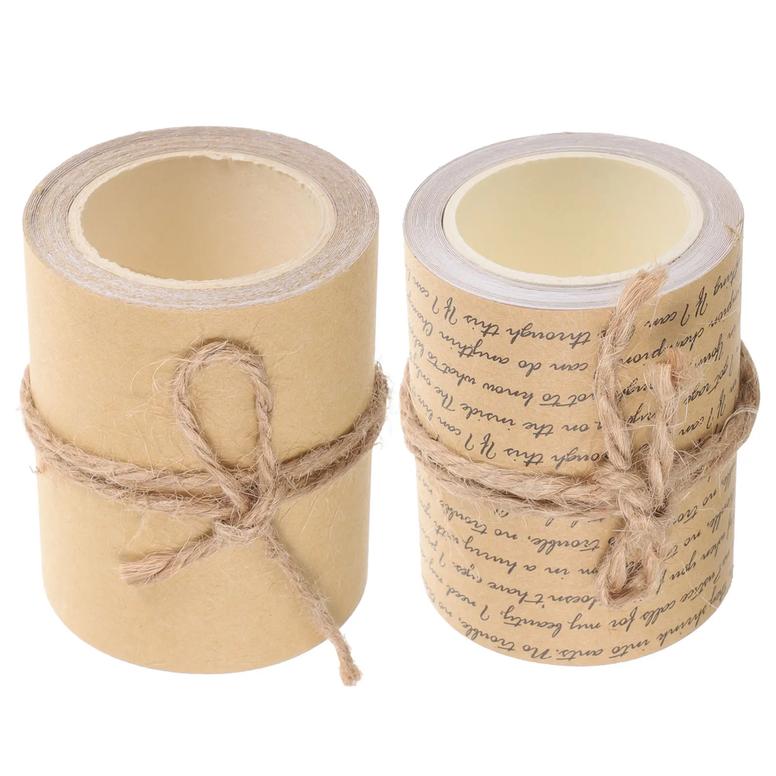 2 لفات شريط ورق كرافت عتيق يمكنك صنعه بنفسك أشرطة تزيين لاصقة لتغليف الهدايا ومستلزمات الحفلات والحرف اليدوية